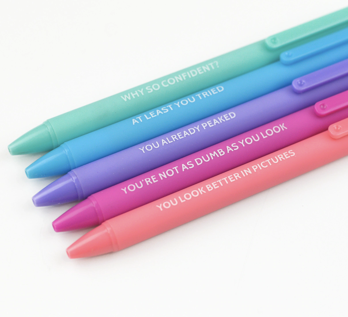 colorful home office pens by Mugsby